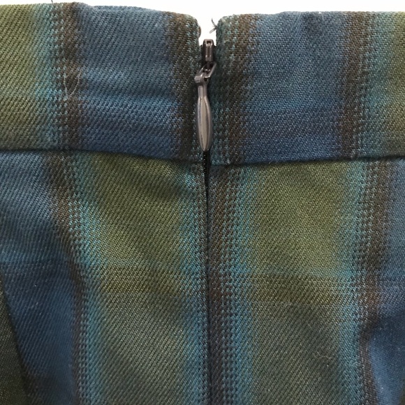 MOUSSY Plaid Skirt 1 Small blue green a-line pockets - Picture 6 of 9